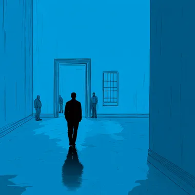 Silhouette in a Blue Room