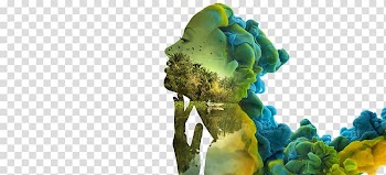 Silhouette Landscape painting Watercolor painting Sketch, Colored smoke transparent background PNG clipart