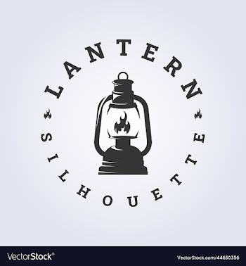 silhouette lantern in vintage and retro style