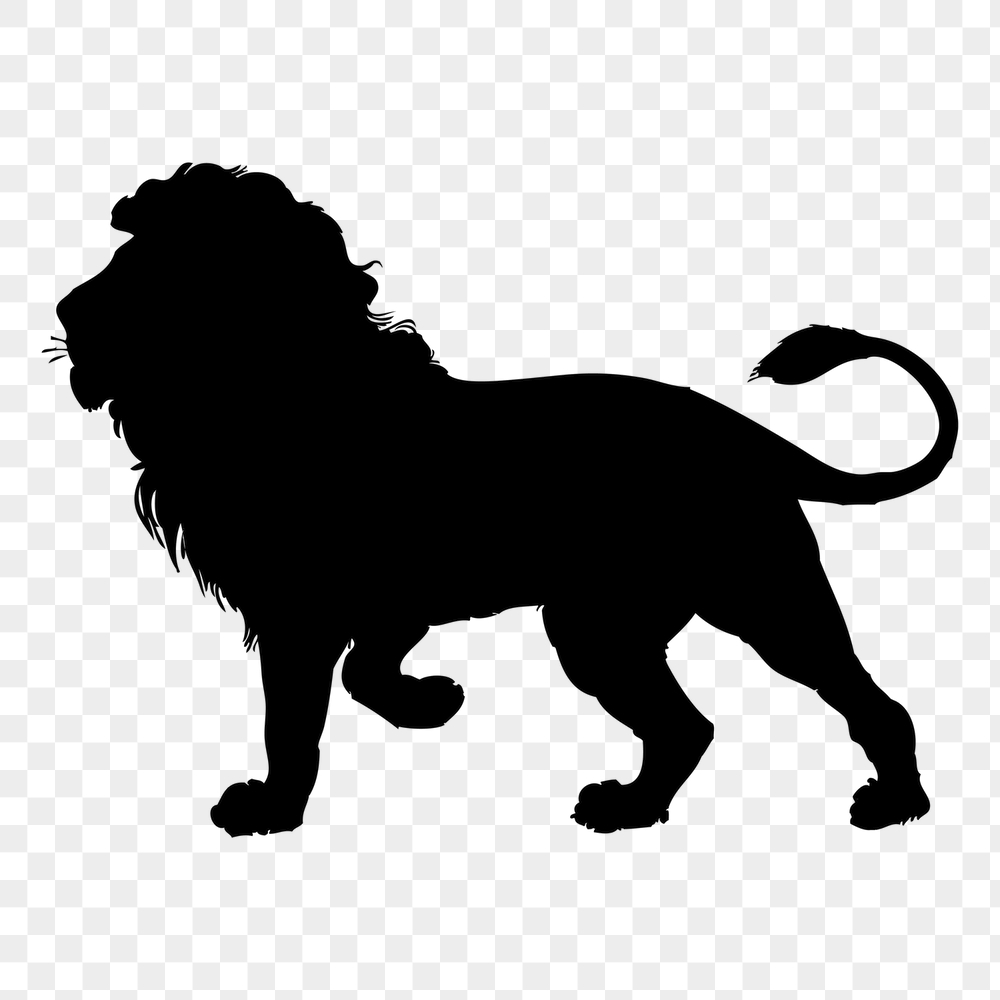 Silhouette lion png sticker wildlife | Free PNG - rawpixel