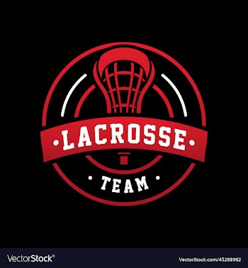 silhouette logo of lacrosse stick in red circle