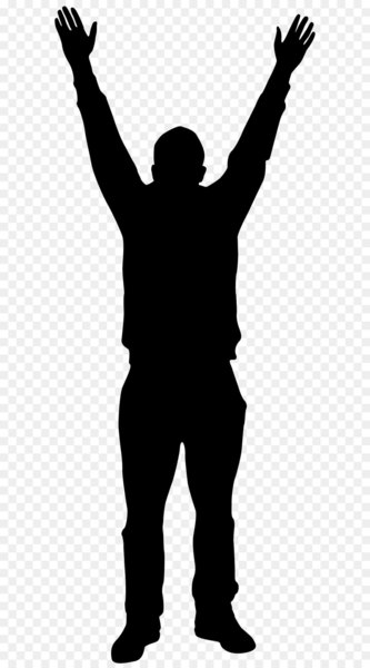 Silhouette Man Clip art - Man with Hands up Silhouette PNG Clip Art Image 