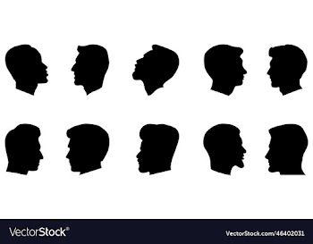 silhouette man heads in profile black face