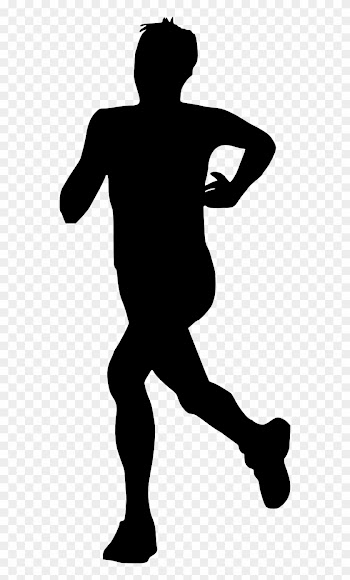 Silhouette Man Running - Soccer Player Silhouette Png