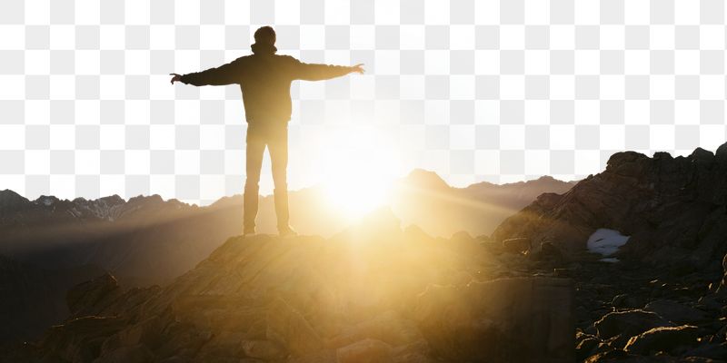 Silhouette man sunset png border | Free PNG - rawpixel