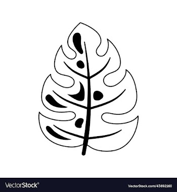 silhouette monsters leaf hand drawing