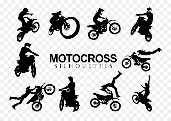 Silhouette Motocross Motorcycle Drawing - motor vector 