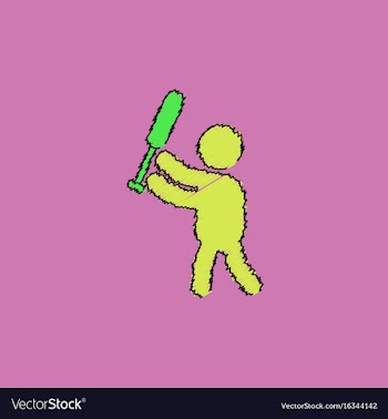 Silhouette of a baseball player in hatching style vector image