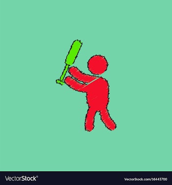 Silhouette of a baseball player in hatching style vector image