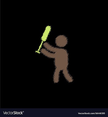 Silhouette of a baseball player in hatching style vector image