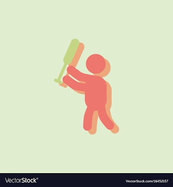 Silhouette of a baseball player in sticker style vector image