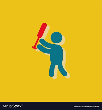 Silhouette of a baseball player in sticker style vector image