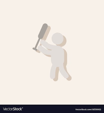 Silhouette of a baseball player in sticker style vector image
