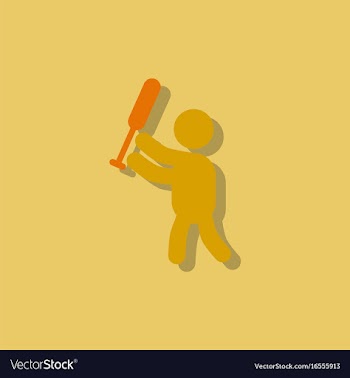 Silhouette of a baseball player in sticker style vector image