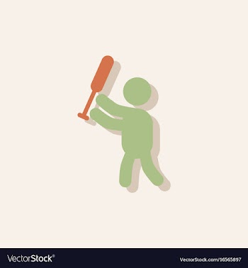 Silhouette of a baseball player in sticker style vector image