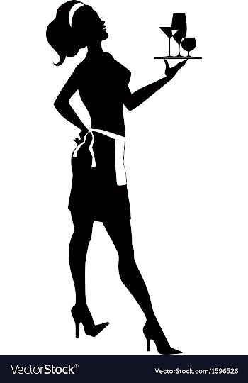  					Silhouette of a cocktail waitress vector image														