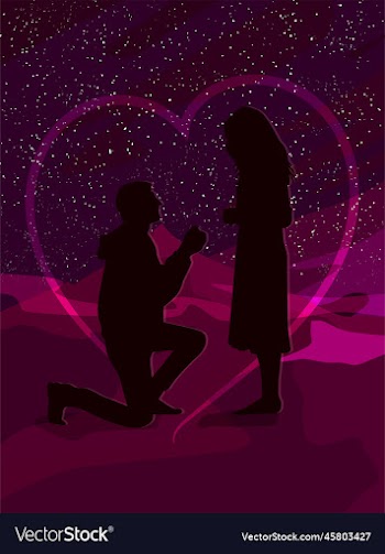 silhouette of a couple in love where