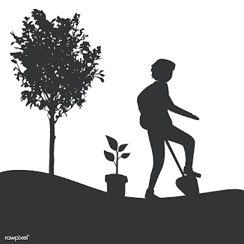 Silhouette of a man gardening vector | Free stock vector - 488588