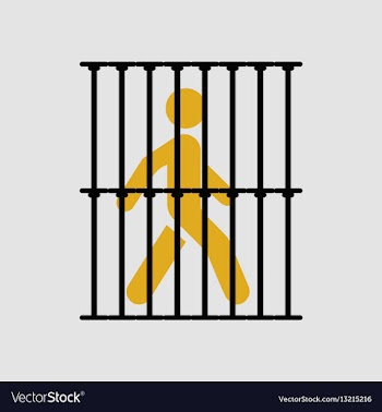 Silhouette of a man in jail vector image