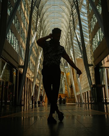 Silhouette of a Man Posing 