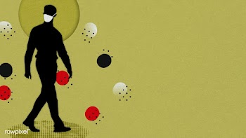 Silhouette of a man wearing a face mask due to COVID-19 background ill.. | Free  illustration - 2311185