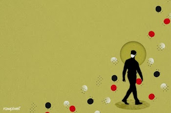 Silhouette of a man wearing a face mask due to COVID-19 background ill.. | Free  illustration - 2311186