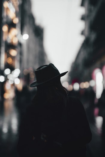 Silhouette of a Man Wearing Hat