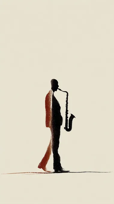 Silhouette of a Saxophonist on a Paris Sidewalk Silhouette of a Saxophonist on a Paris Sidewalk