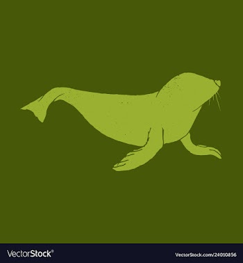 Silhouette of a sea lion icon on the white vector image