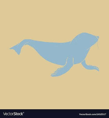 Silhouette of a sea lion icon on the white vector image