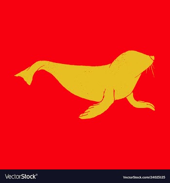 Silhouette of a sea lion icon on the white vector image