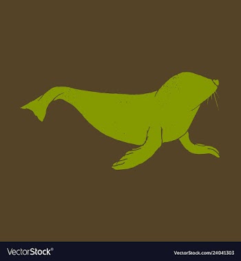 Silhouette of a sea lion icon on the white vector image