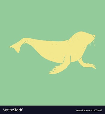Silhouette of a sea lion icon on the white vector image