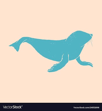 Silhouette of a sea lion icon on the white vector image