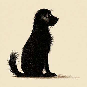 Silhouette of a Sitting Dog