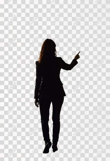 Silhouette of a Young Woman in Sober Social Attire