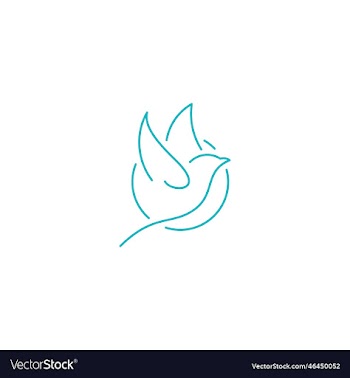 silhouette of abstract birds in line on blue