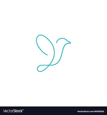 silhouette of abstract birds in line on blue