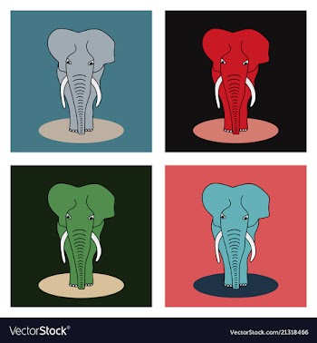 Silhouette of an elephant vector image