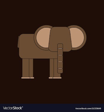 Silhouette of an elephant vector image
