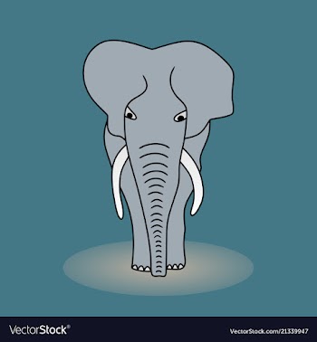 Silhouette of an elephant vector image
