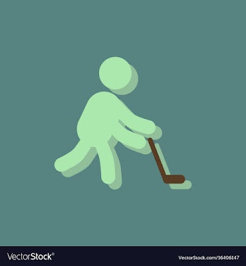 Silhouette of athlete practicing hokey in sticker vector image