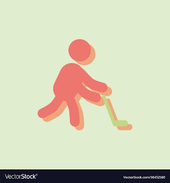 Silhouette of athlete practicing hokey in sticker vector image