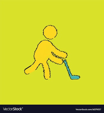 Silhouette of athlete practicing hokey in vector image