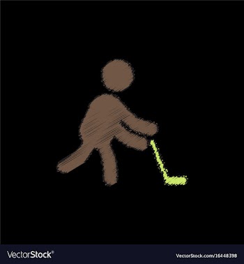 Silhouette of athlete practicing hokey in vector image