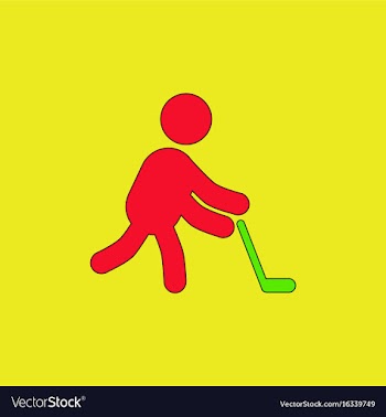 Silhouette of athlete practicing hokey vector image