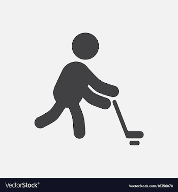 Silhouette of athlete practicing hokey vector image