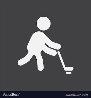 Silhouette of athlete practicing hokey vector image