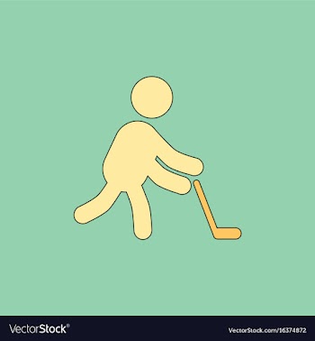 Silhouette of athlete practicing hokey vector image