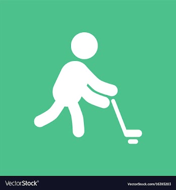 Silhouette of athlete practicing hokey vector image